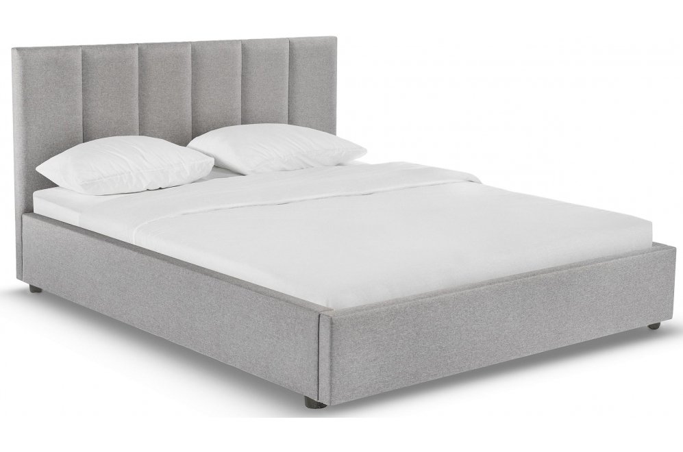 Полутораспальная кровать Афродита-3 140х200 с ПМ светло-серый велюр bingo ash