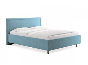 Двуспальная кровать Bergamo голубой рогожка