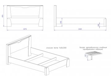 Полутораспальная кровать Гарда Prime