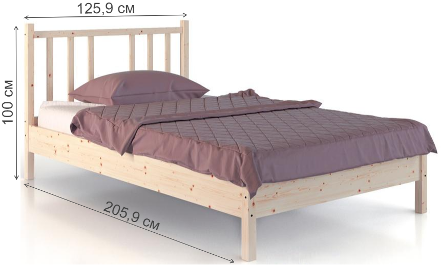 Полутораспальная кровать Карелия МС-21 120х200 сосна