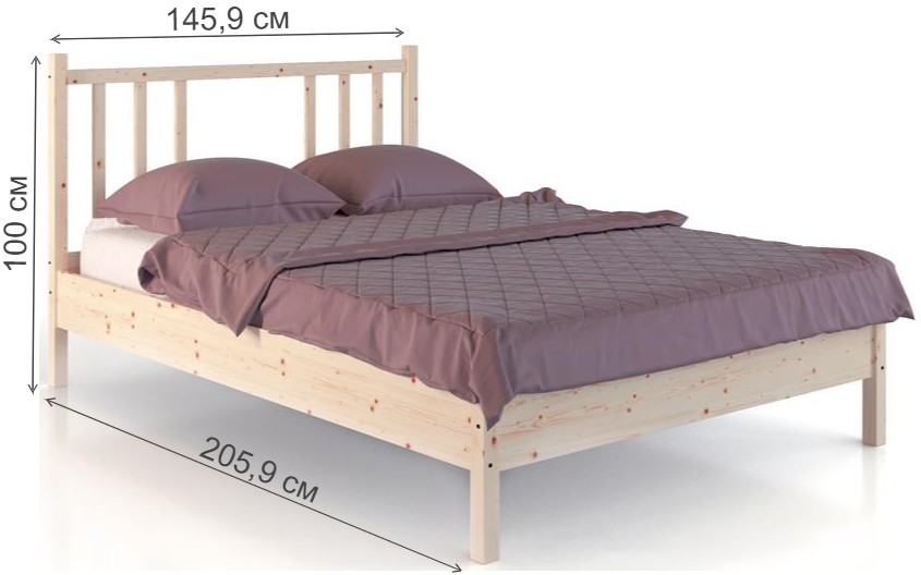 Полутораспальная кровать Карелия МС-21 140х200 сосна