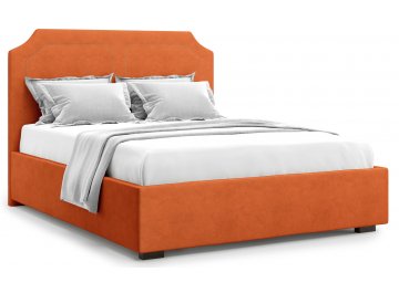Полутораспальная кровать Lago 140 оранжевый велюр (velutto 27)