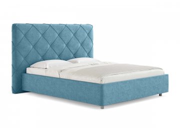 Двуспальная кровать Manhatten голубой рогожка