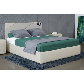 Двуспальная кровать Альба 1206 160х200 см с основанием серый / белый с матрасом