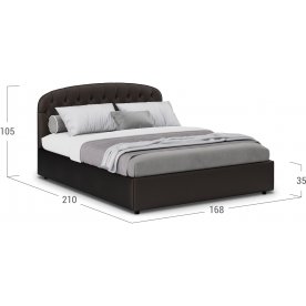 Двуспальная кровать Бьянка 1207 160х200 см с основанием коричневый с матрасом