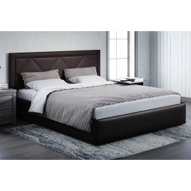 Двуспальная кровать Доменика 1203 160х200 см с основанием коричневый с матрасом