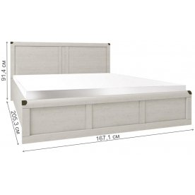 Двуспальная кровать Magellan 160x200 сосна винтаж с матрасом