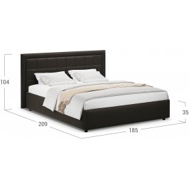 Двуспальная кровать Ноэми 1202 160х200 см с ПМ коричневый с матрасом