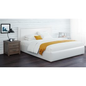 Двуспальная кровать Паола 1201 160х200 см с основанием белый с матрасом