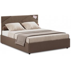 Полутороспальная кровать Альба 1206 140х200 см с основанием коричневый с матрасом