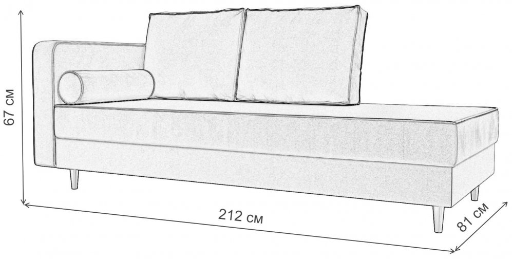 Кушетка Тайра левая бежевый микровельвет
