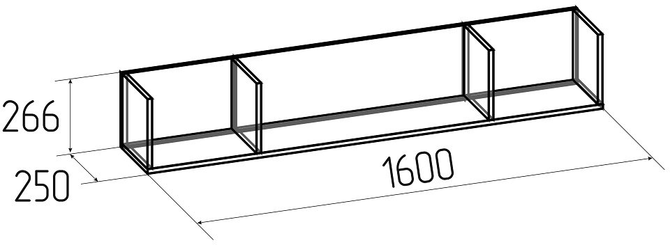 Полка Аурелио 14 антрацит