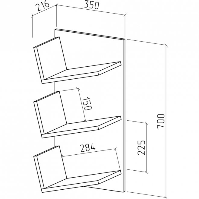 Полка настенная Чайка-1 дуб золотистый