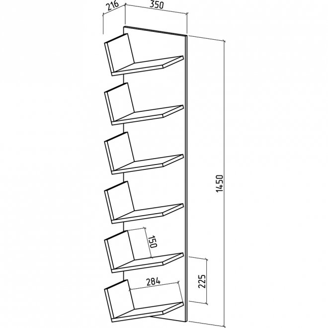 Полка настенная Чайка-4 дуб золотистый