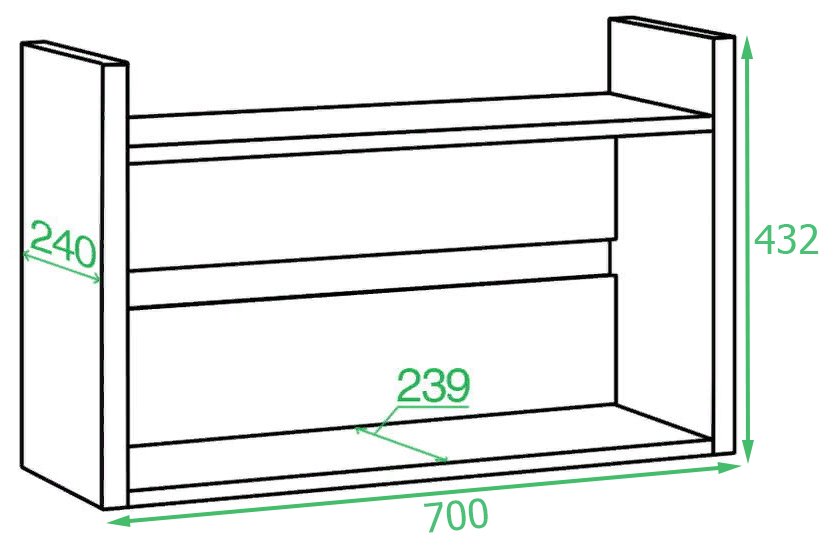 Полка навесная Арина белая