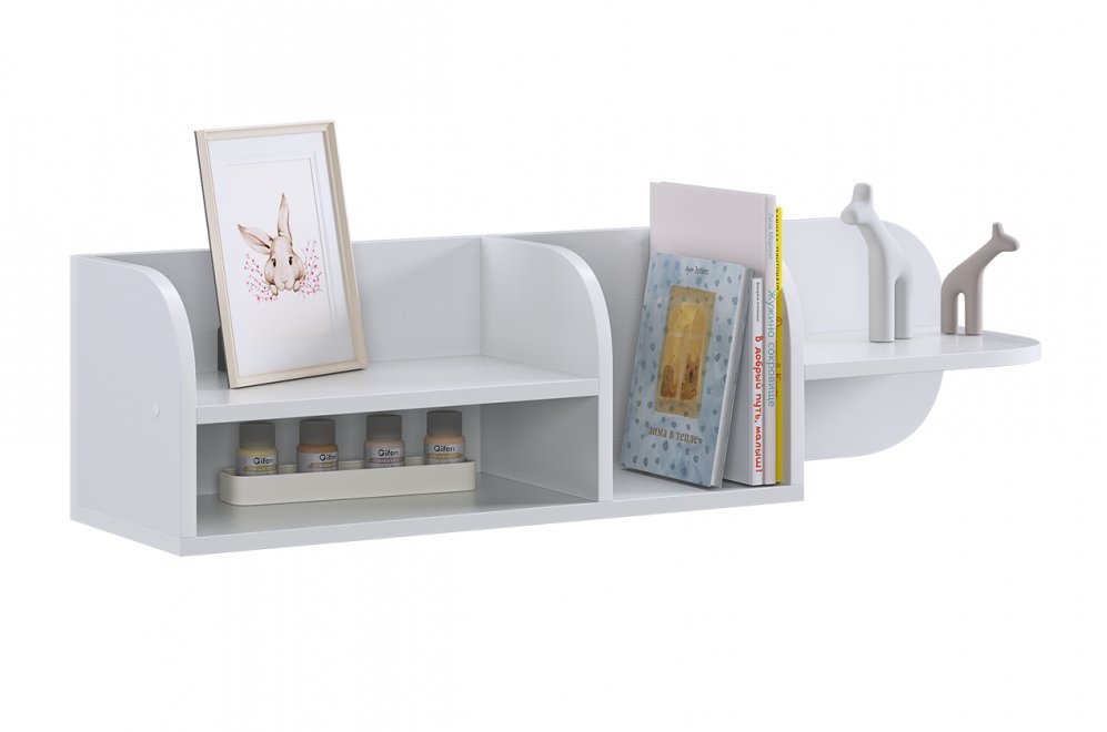 Полка навесная Милана белое дерево