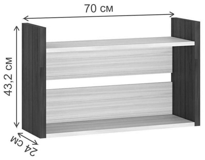 Полка ПКЛ-О КБЕ карамель / белая