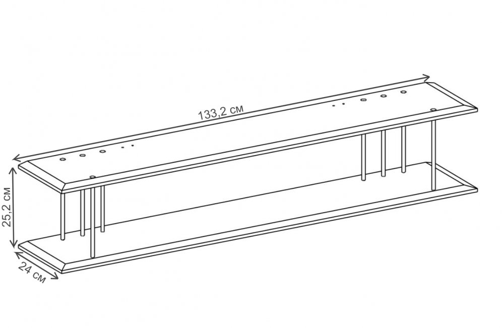 Полка Вестра белый шагрень
