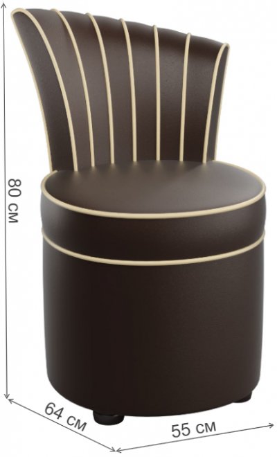 Пуф Ирис экокожа коричневый