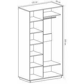 Шкаф-купе Леон-2 Прага 1200