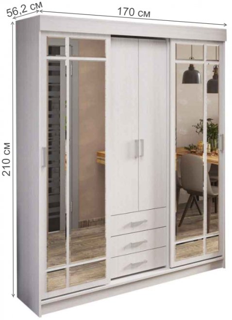 Шкаф-купе Лидер 1К анкор / анкор