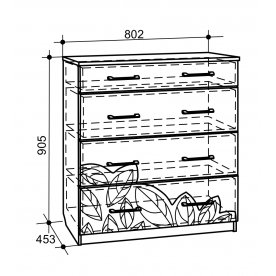 Комод Оливия ясень шимо / крем с патиной