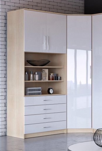 Надстройка для комода Оделис СВ-552 дуб кремона / белый глянец