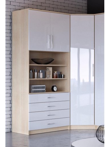 Надстройка для комода Оделис СВ-552 дуб кремона / белый глянец
