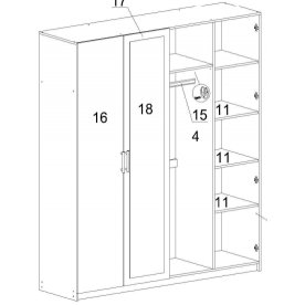 Шкаф четырехдверный Прага ШК-904