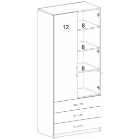 Шкаф двухдверный Прага ШК-905 бельевой