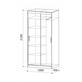 Шкаф-купе Лада 1 40 см с зеркалом венге