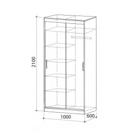 Шкаф-купе Лада 1 60 см без зеркала венге
