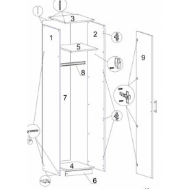 Шкаф однодверный Прага ШК-901