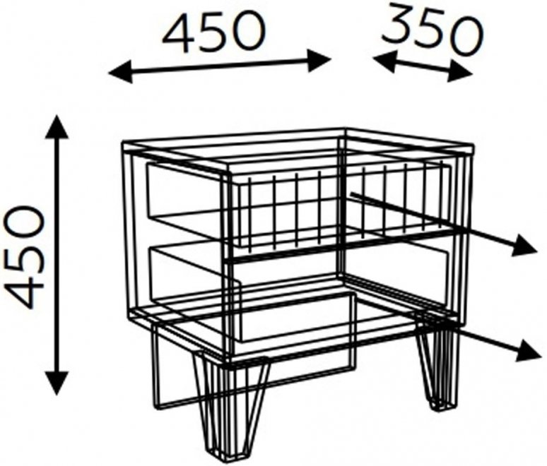 Прикроватная тумба Беатрис модель 3 палермо / велюр