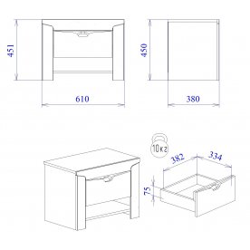 Прикроватная тумба Гарда Prime