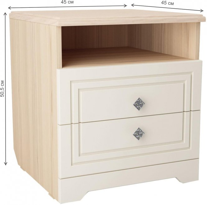 Прикроватная тумба Капелла №13 туя светлая / дуб выбеленный