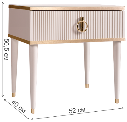 Прикроватная тумба Rimini Solo РМТП-1S слоновая кость / золото