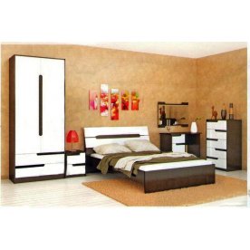 Спальный гарнитур Гавана венге / акрил белый комплектация 1