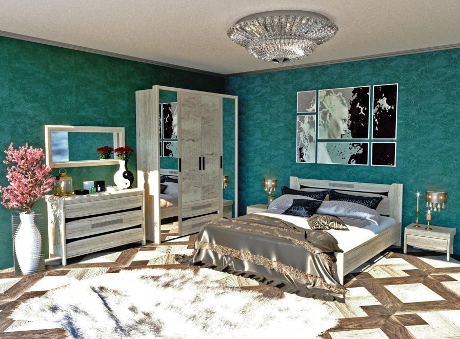 Спальный гарнитур Мале комплектация 2 дуб галифакс белый 