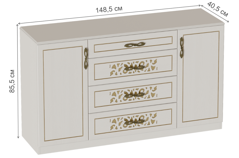 Спальный гарнитур Оливия ваниль / ясень жемчужный комплектация 1