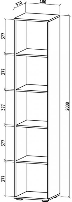 Стеллаж Тунис-2 дуб сонома / белый