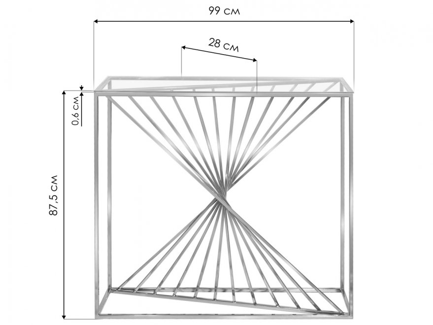 Консольный столик Akur Loft Paris белый / матовое стекло