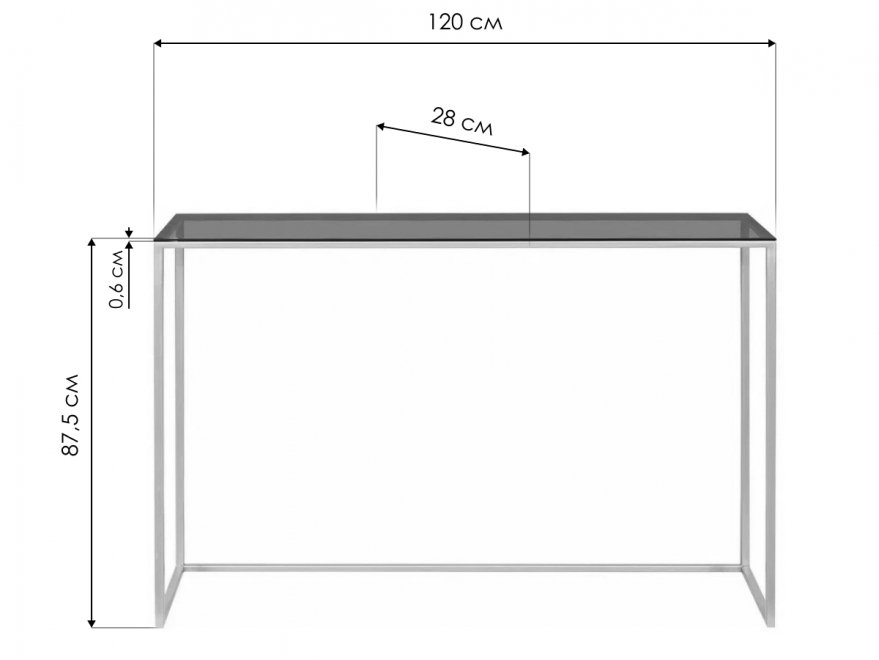 Консольный столик Akur Loft Varna 1200 золото / матовое стекло