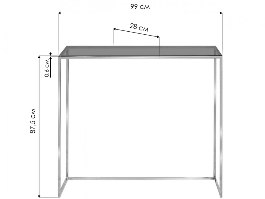 Консольный столик Akur Loft Varna золото / тонированное стекло