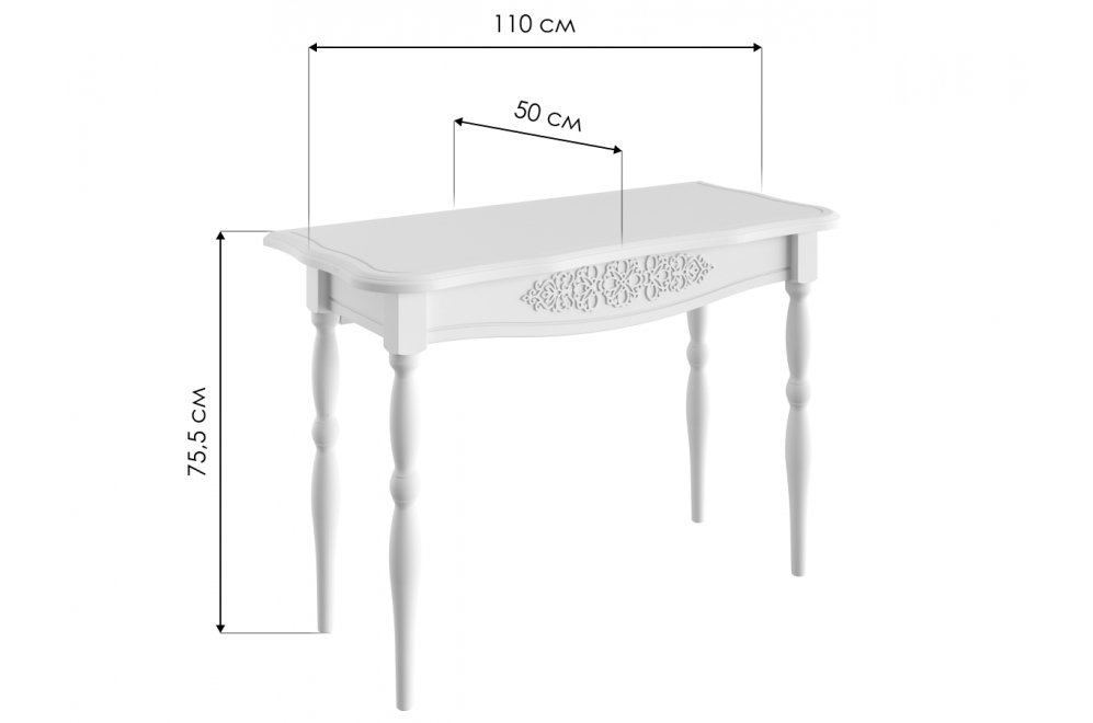 Консольный столик Ассоль АС-36 белое дерево