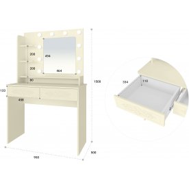 Туалетный столик Ассоль Лайт ТСН-5