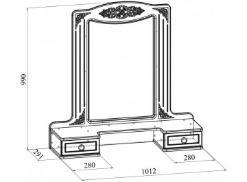 Туалетный столик Ассоль плюс АС-3638 с зеркалом