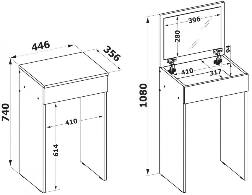 Туалетный столик СП-21 белый