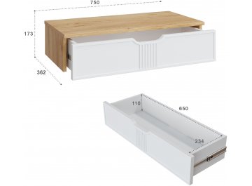 Туалетный столик ЭЛ-22 подвесной
