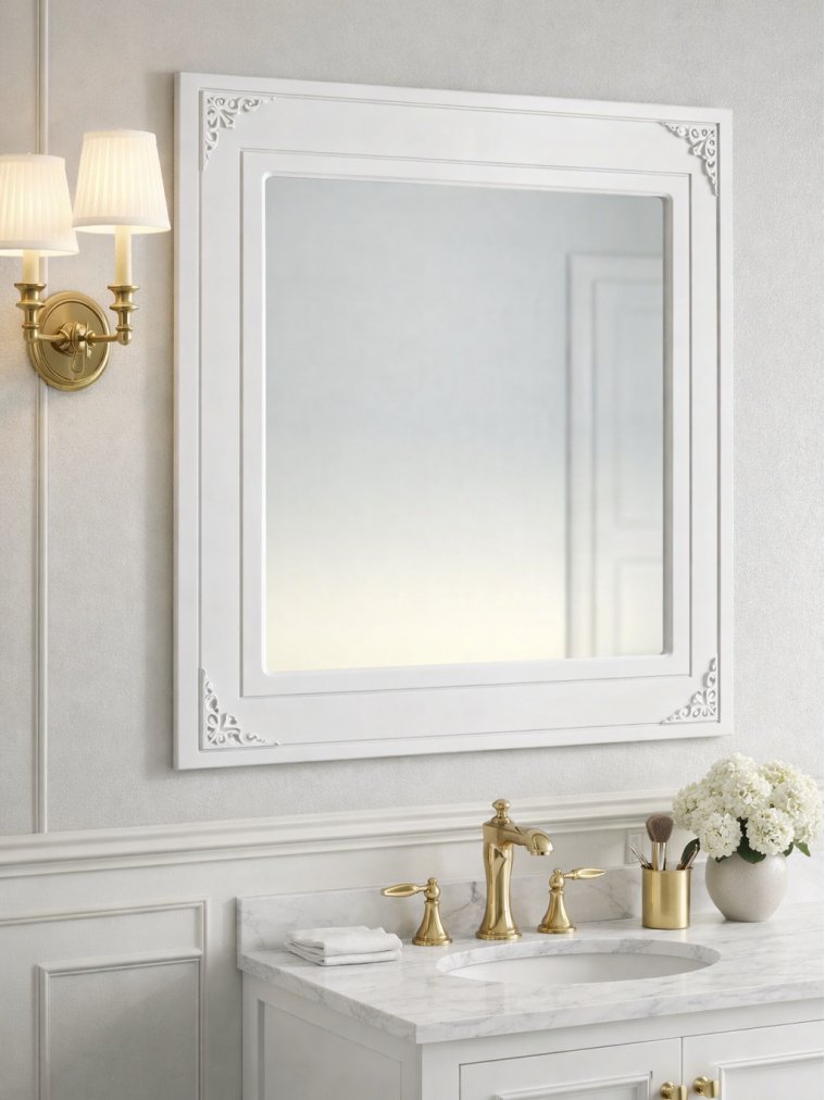 Зеркало Ассоль АС-44 белое дерево